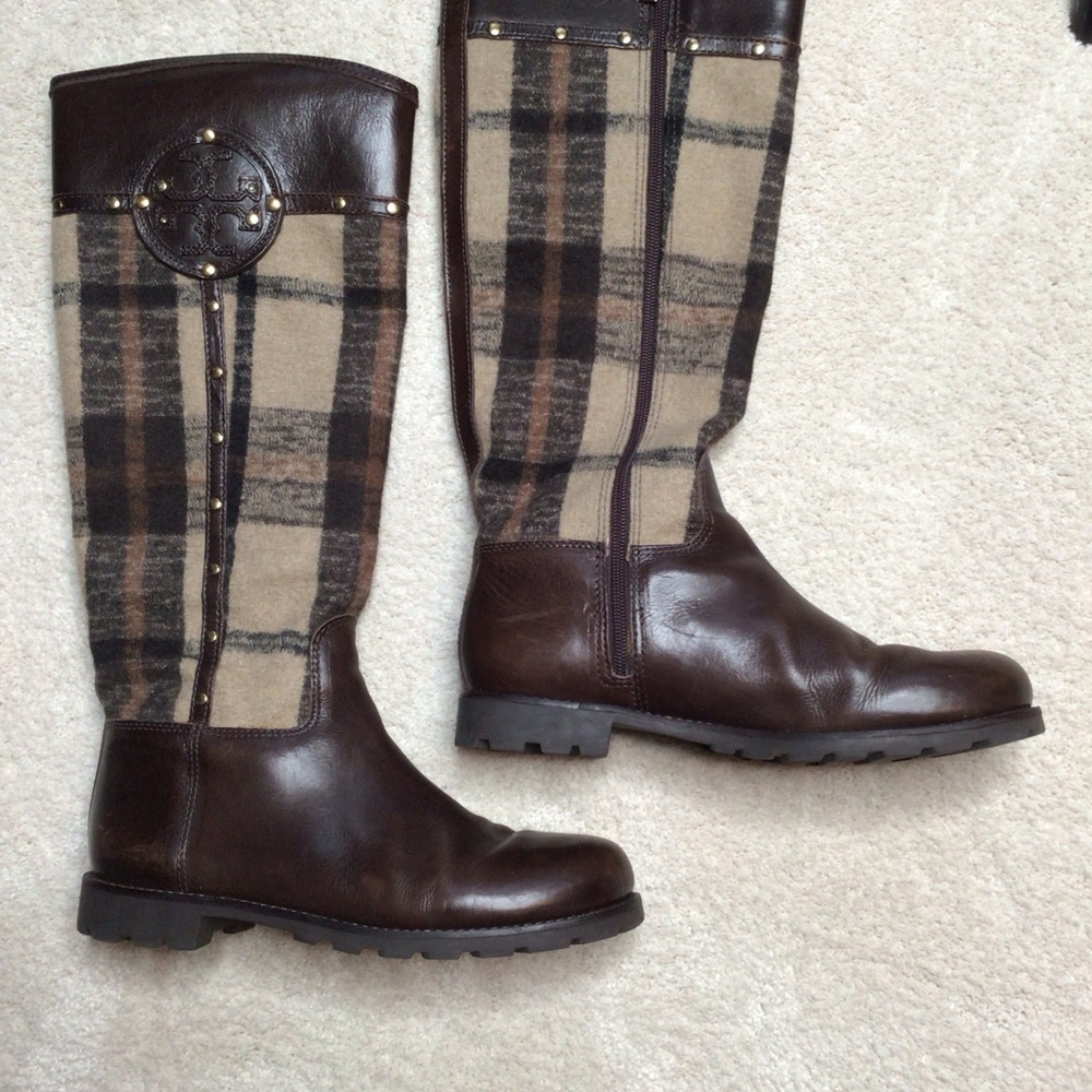 Tory Burch Colleen Flannel Riding Boot 8.5